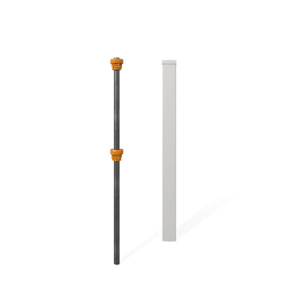 WamBam finishing post with steel anchor for fast no-dig installation.