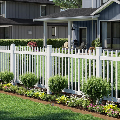 WamBam Nantucket fence panel white vinyl for a clean yard boundary