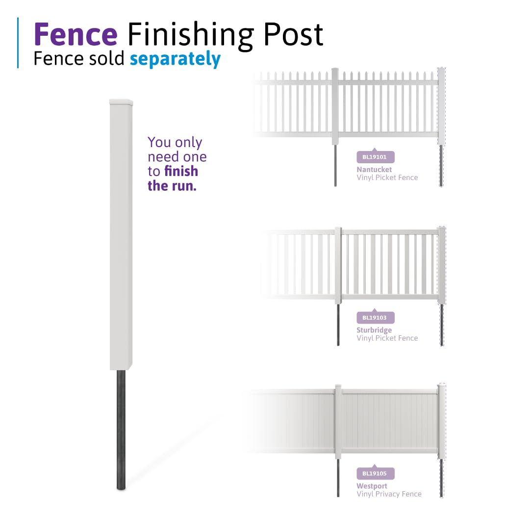 WamBam permanent white vinyl post for Nantucket, Sturbridge, Westport kits.