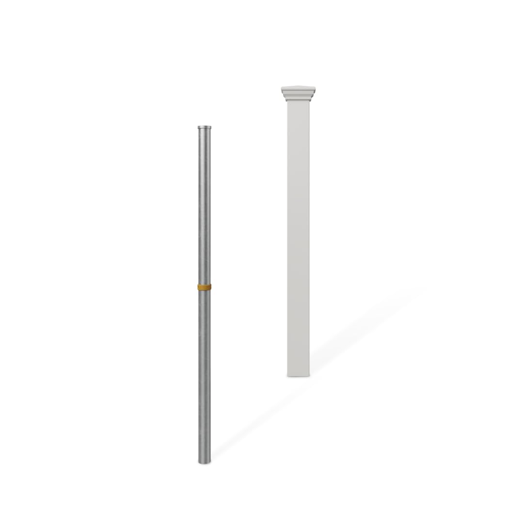 WamBam Fence finishing post for 3.5ft white picket fence with clean finish