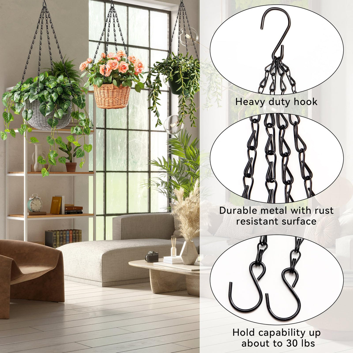 WATMTIN black hanging chain adds a versatile visual accent.