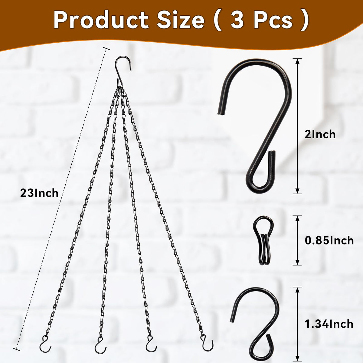 WATMTIN hanging chain with 2-inch S-hook for easy height adjustment.