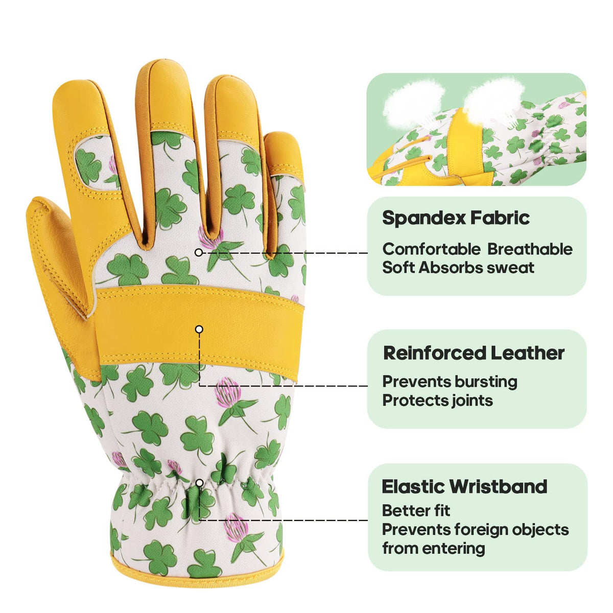 WANCHI gloves with back-sweat-absorbent fabric stay dry on hot days