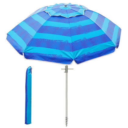 Wanderroot 7ft beach umbrella with sand anchor for stable shade on windy beaches.