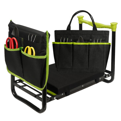 Wanderroot garden kneeler with an 11-inch pad for comfortable kneeling during gardening.