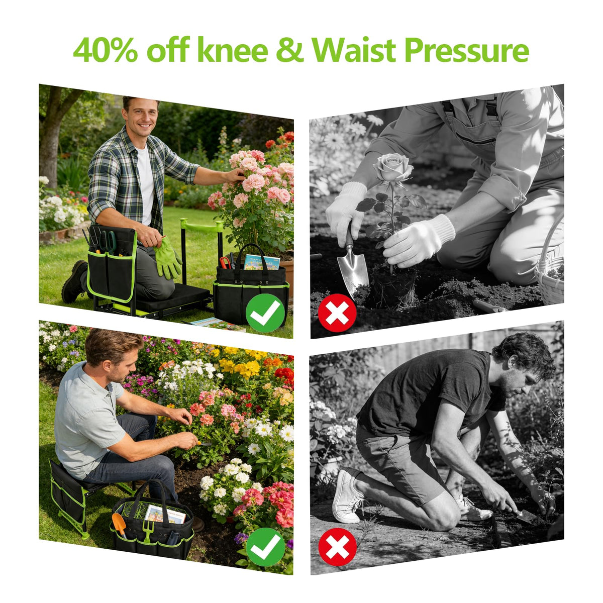 Wanderroot kneeler with tote bag that doubles as a seat cover to stay clean.
