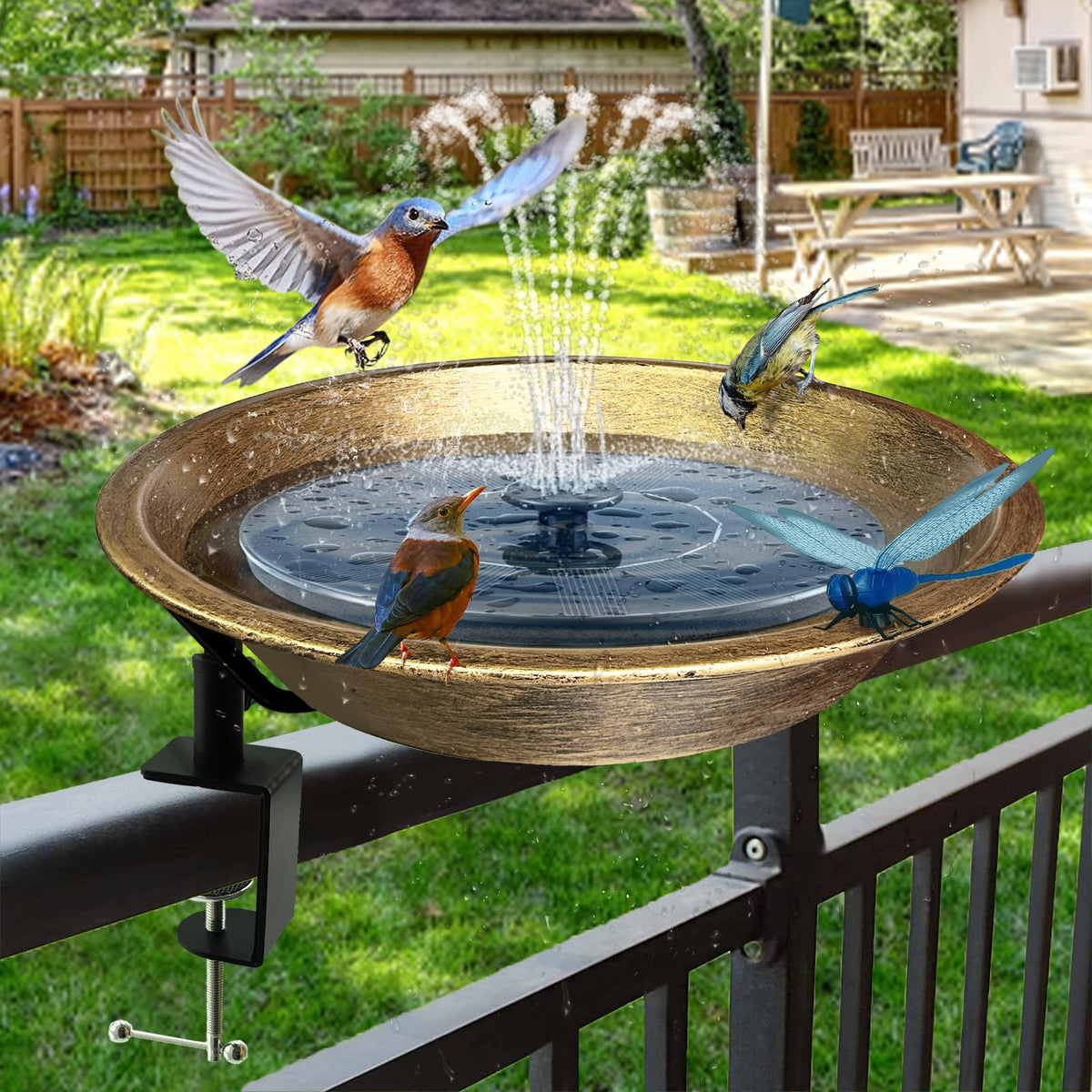 WANGIRO detachable bowl enables easy cleaning and refilling in outdoor spaces.