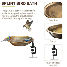 WANGIRO metal bird bath for patio use with durable finish.