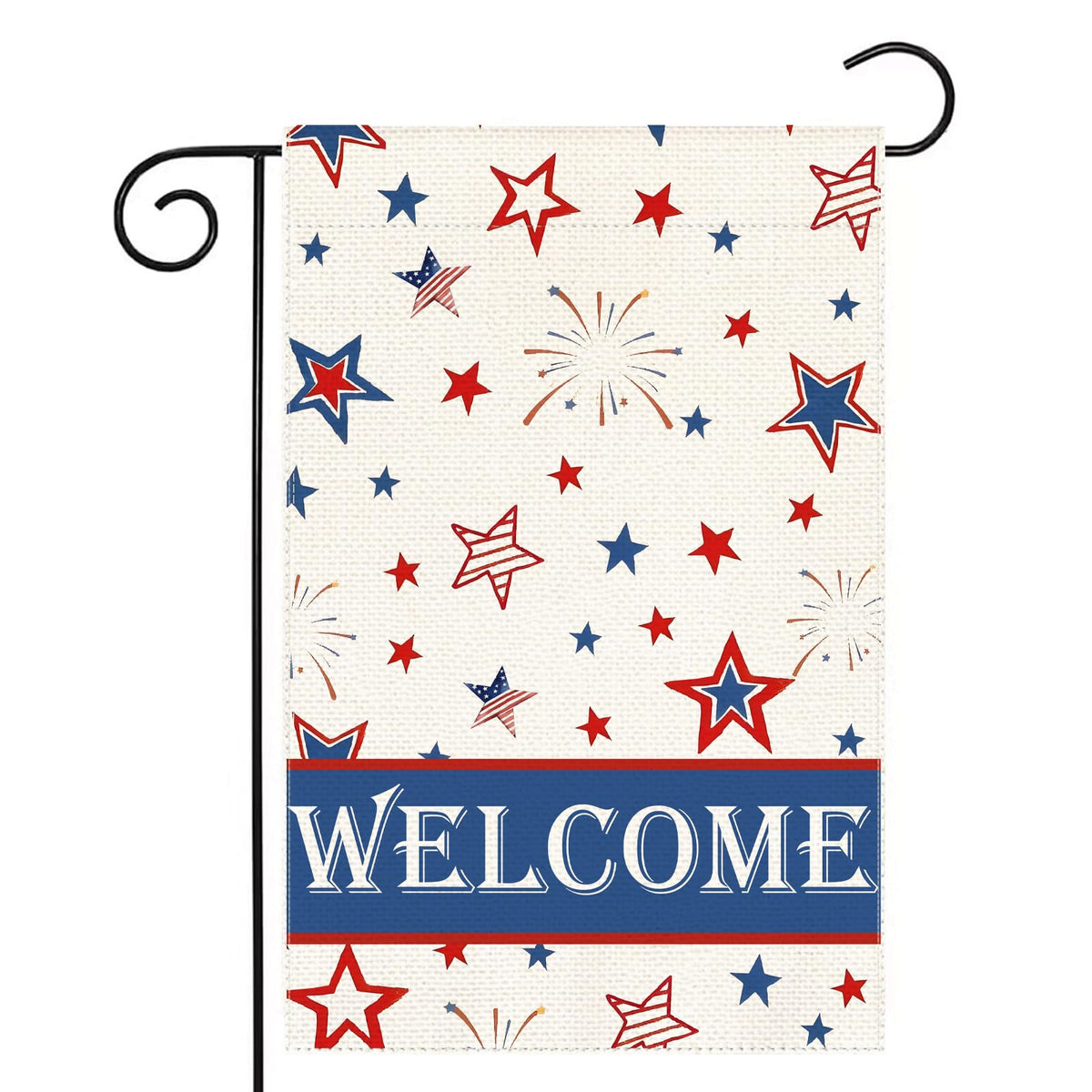 WangLiang double-sided burlap flag 12x18 inches for outdoor decor.