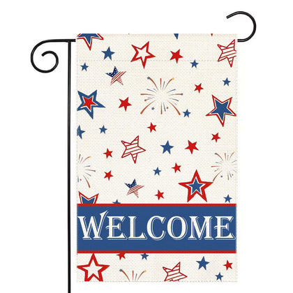 WangLiang double-sided burlap flag 12x18 inches for outdoor decor.