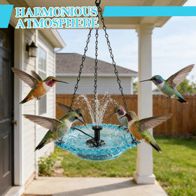 WANGXYZ cascading water flow enhances garden ambiance and attracts birds.