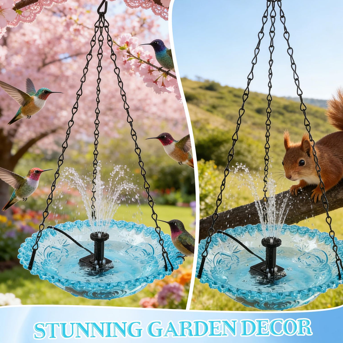WANGXYZ garden patio bird bath enhances decor while inviting birds to bathe.