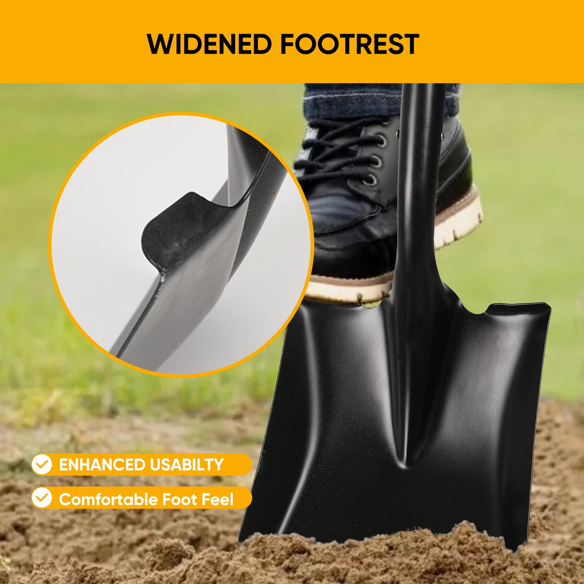 Wangyanhao flat shovel supports digging, edging, transplanting, and moving soil.