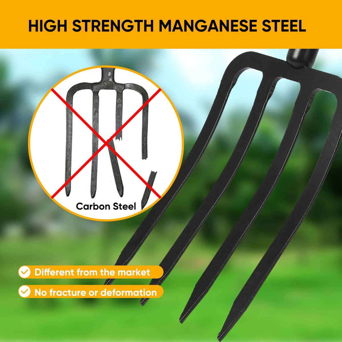 Wangyanhao fork enables versatile soil work like mulching and transplanting.
