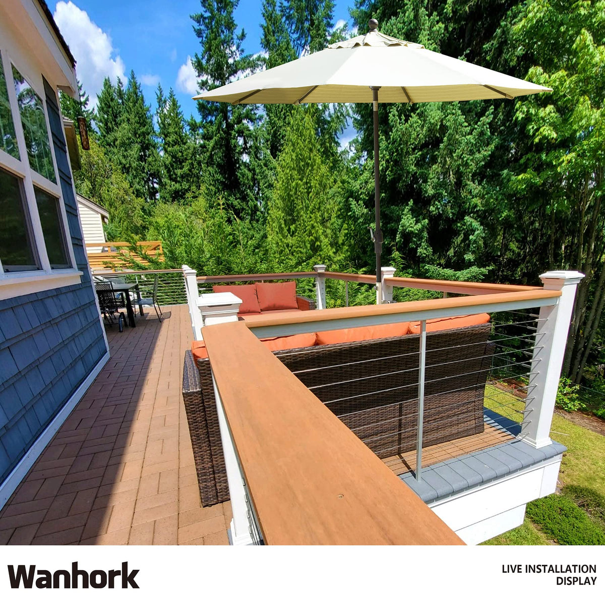 Wanhork clip system installs quickly to fit 3-6 inch railing posts