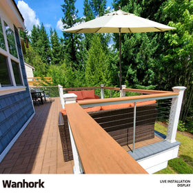 Wanhork clip system installs quickly to fit 3-6 inch railing posts