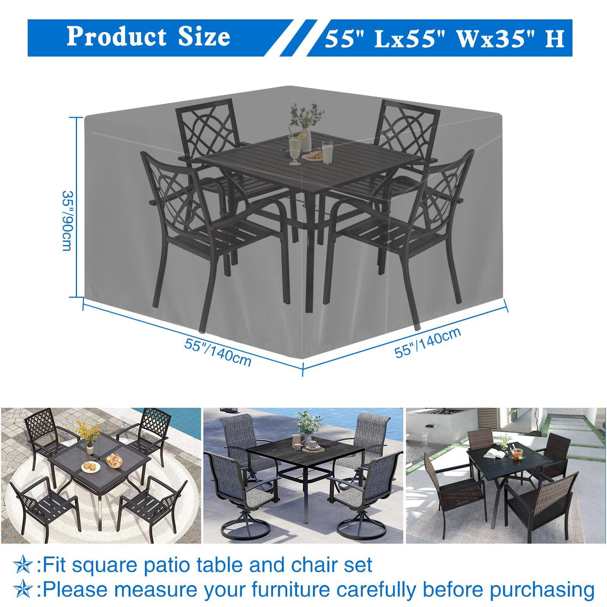 Wanocean patio cover drawstring close-up shows secure fit