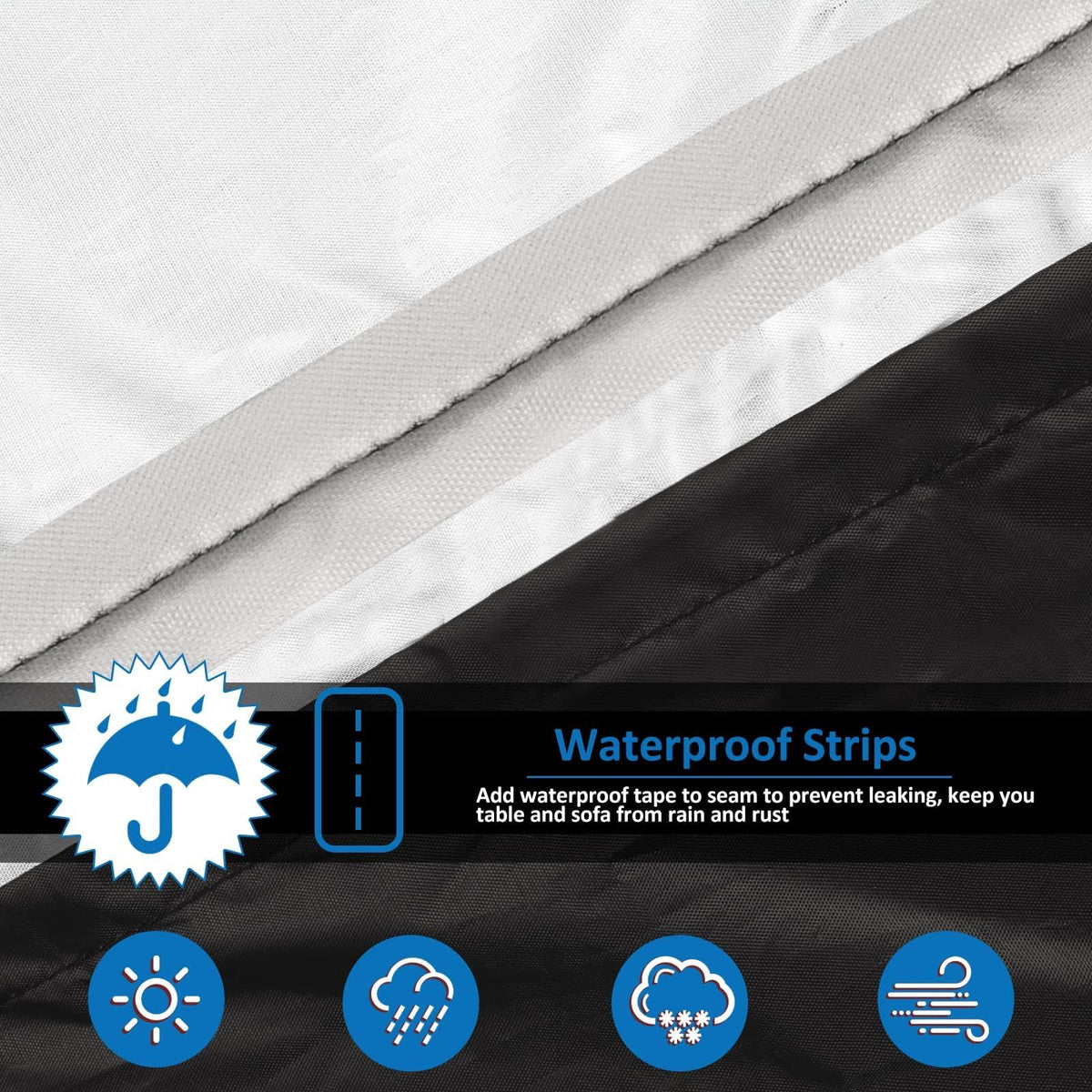 Wanocean patio cover stored in included bag