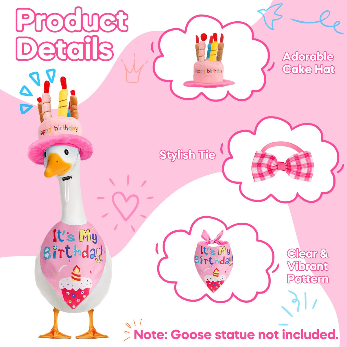 Wanocean goose outfit birthday bandana adds festive charm to porches