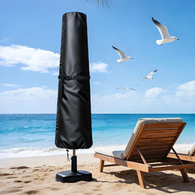 Wanocean umbrella cover close-up showing zipper for secure windproof fit.