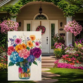 Wanpluml double-sided garden flag visible from both sides for curb appeal