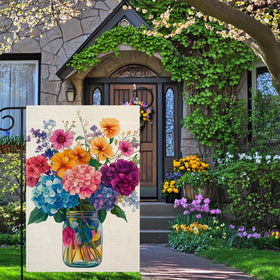 Wanpluml hydrangea flowers flag 12x18 inches easy garden display