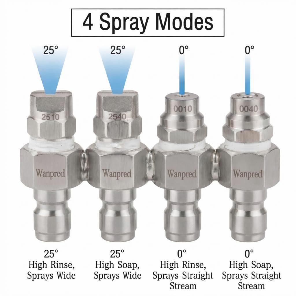 WANPRECL JRod nozzle 0040 high soap 0-degree for stubborn grime