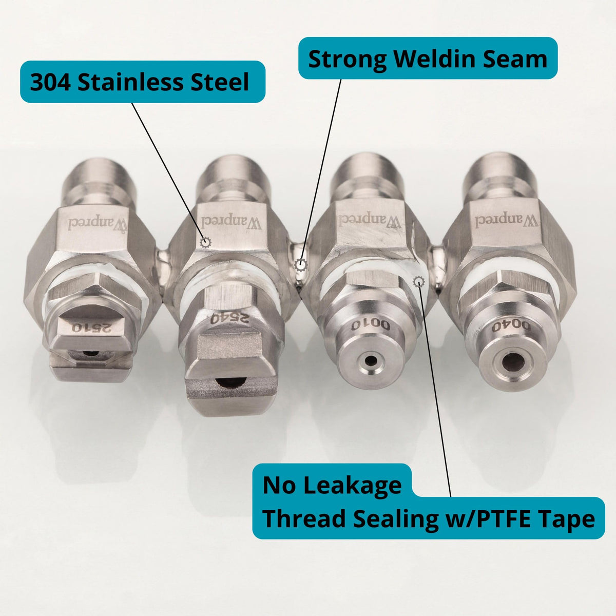 WANPRECL JRod nozzle 2540 25-degree wide spray for large areas