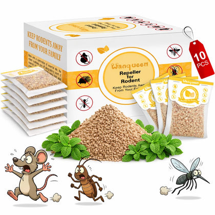 Wanqueen 10-pack mouse repellent pouches for safe, plant-based pest deterrence in multiple spaces