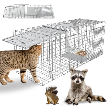 Wanqueen humane live trap with large cage interior for safe capture and release