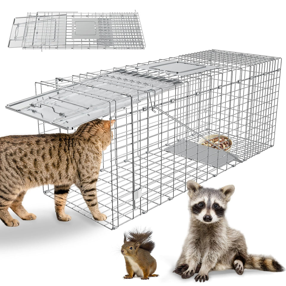 Wanqueen humane live trap with large cage interior for safe capture and release