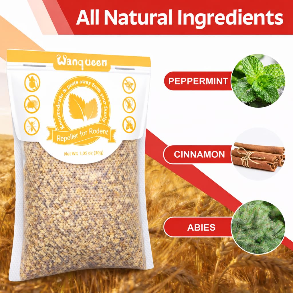 Wanqueen peppermint oil formula pouch with natural scent for rodent deterrence