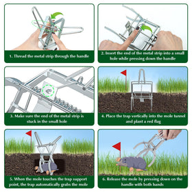 Wanqueen vole trap easy-to-set image, no heavy force required.