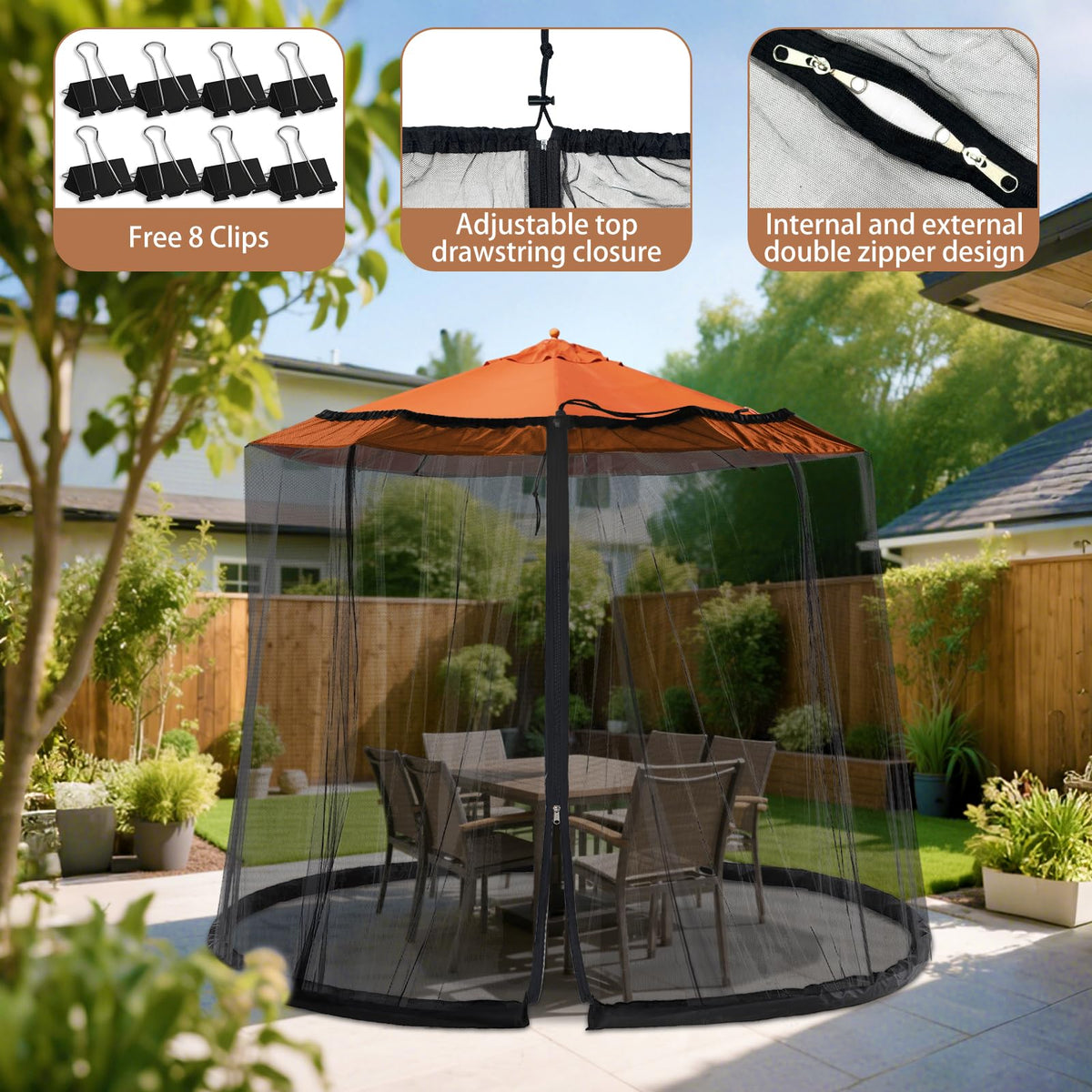 WANRU netting with zipper access keeps entry smooth during gatherings.