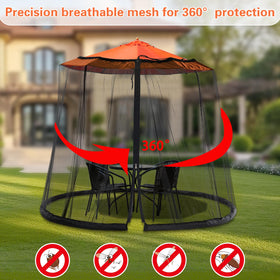 WANRU umbrella-net-zipper-closeup shows secure closure that blocks pests.