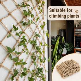Wanseshyi heavy-duty jute netting supports heavy vines like tomatoes