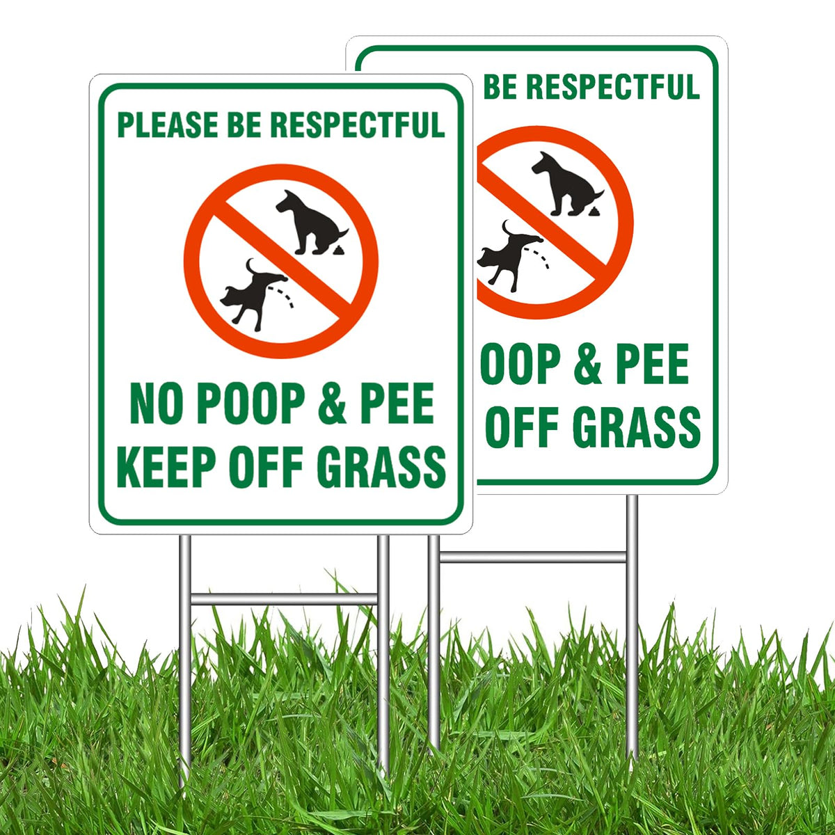 WANSMC 2pc no dog poop sign in yard communicates a clear message
