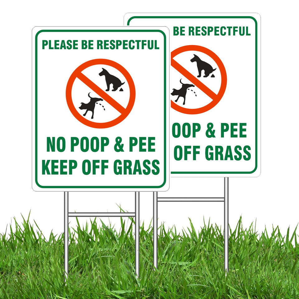 WANSMC 2pc no dog poop sign in yard communicates a clear message