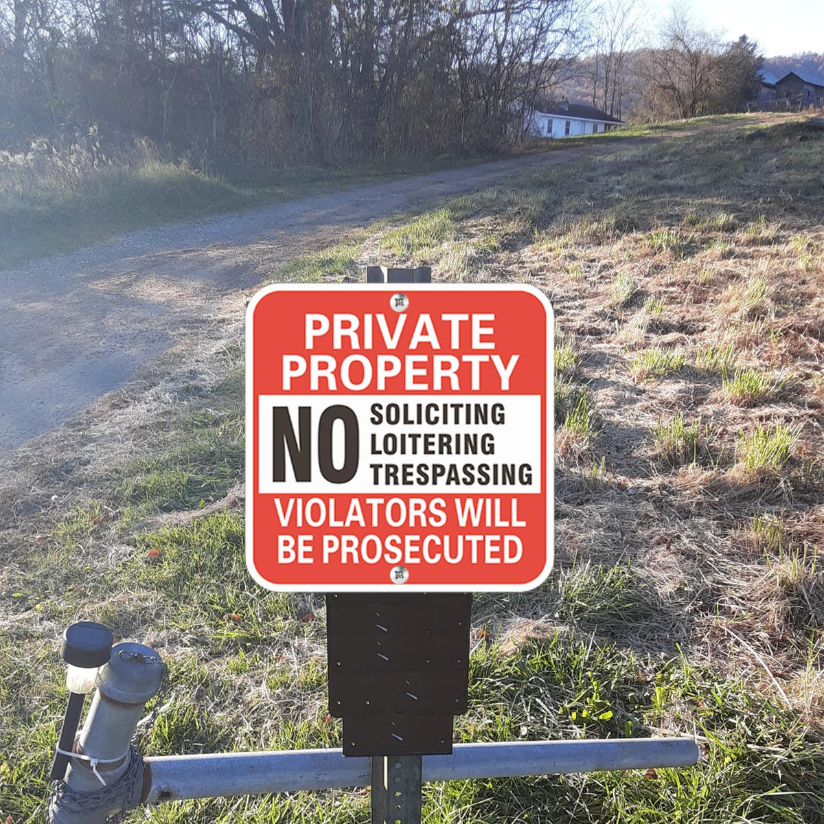 WANSMC 12x12 sign with pre-drilled holes for quick mounting.