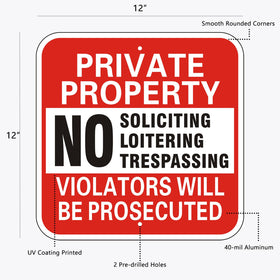 WANSMC private-property sign for outdoor use remains clearly visible day and night.