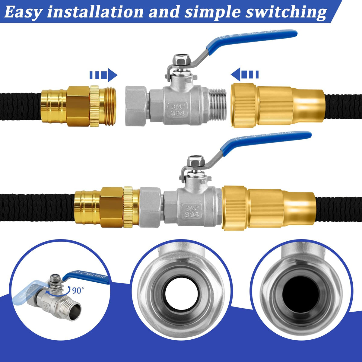 Wantmatch valve with 3/4 GHT thread for broad compatibility.