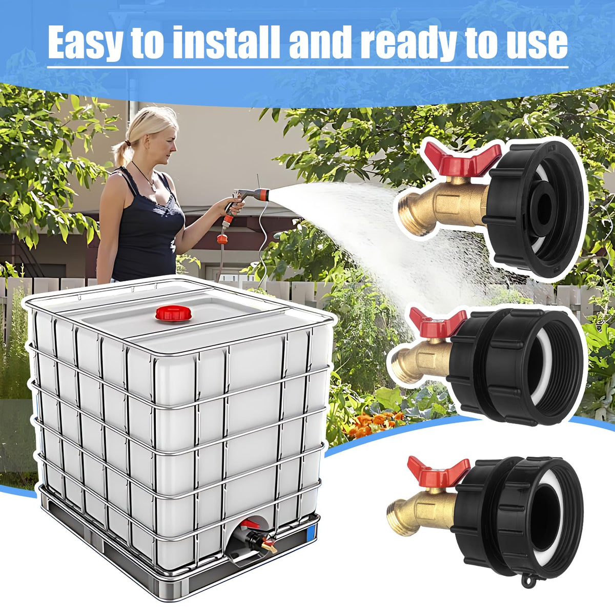 Wantmatch IBC fittings support easy garden irrigation and tote refilling projects