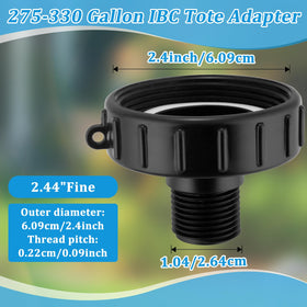 Wantmatch IBC tote adapter side view demonstrating thread compatibility