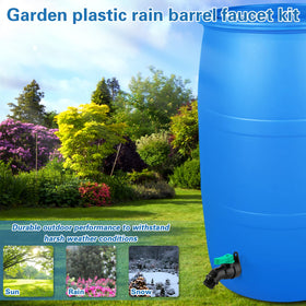 Wantmatch rain barrel spigot installation guide shows simple outdoor fit