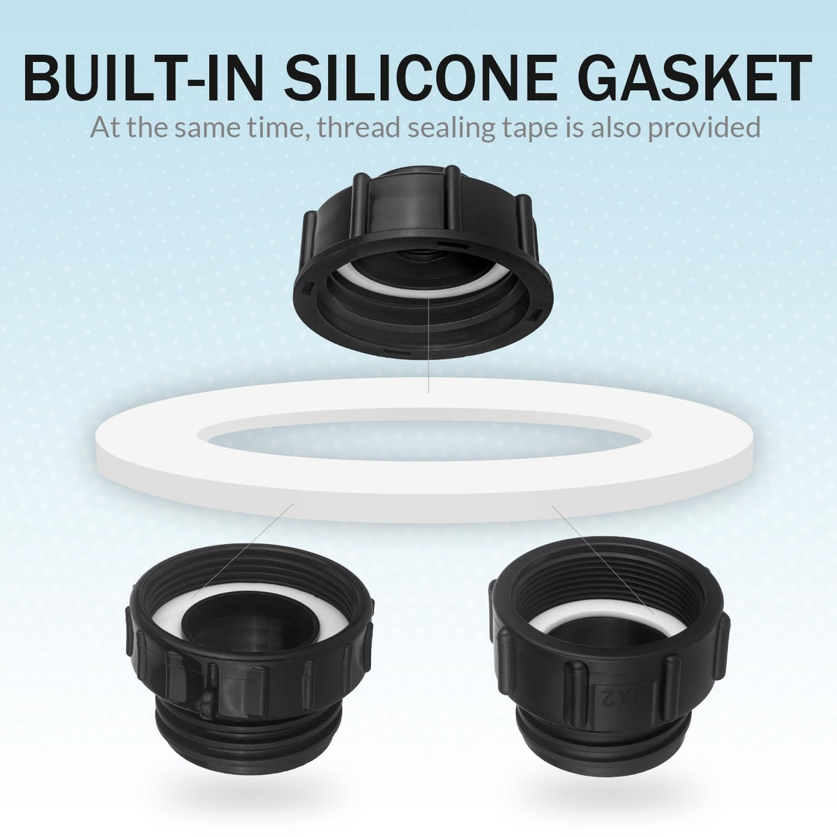 Wantmatch gasket and tape visual helps prevent leaks during use.