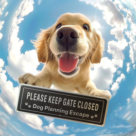 Wanwanzi please close the gate sign in brushed aluminium for outdoor and indoor durability