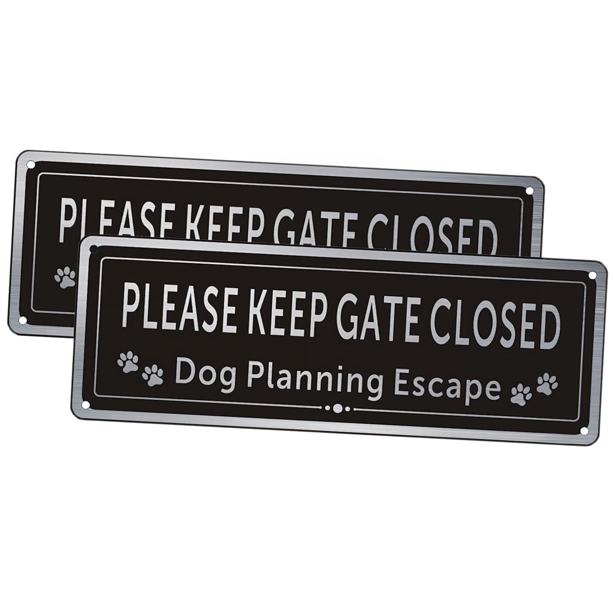 Wanwanzi please close the gate sign front view with clear lettering for quick recognition
