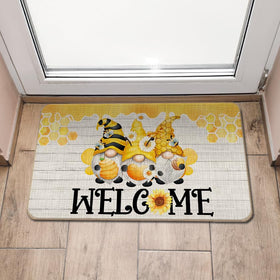 WARDOS Gnome Sunflower Doormat bee-gnome feature adds whimsy for welcoming spaces