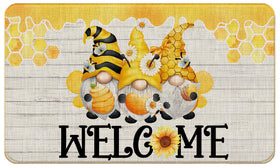 WARDOS Gnome Sunflower Doormat front view greets guests and helps reduce dirt at the door