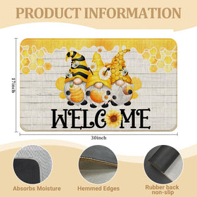 WARDOS Gnome Sunflower Doormat porch setup brightens entryways with cheerful yellow florals